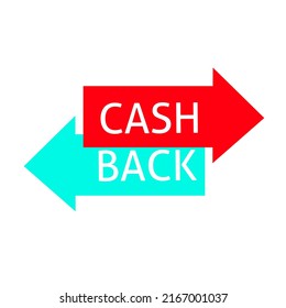 Vector logo template,cash back sign and symbol. Lettering with arrows logo design. Use for business and marketing elements.