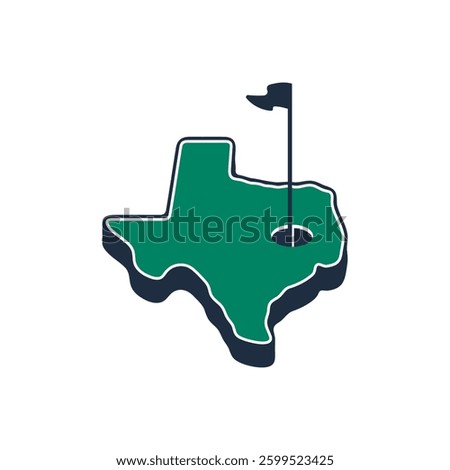 Vector logo of Texas State Golf Club, USA. Golf course state map