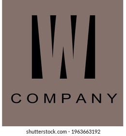 Vector logo text "W" for company design.