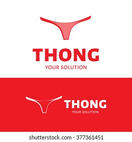 Vector logo Thong. Brand logo in the shape of panties. Red style