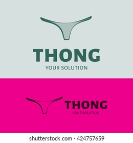Vector logo Thong. Brand logo in the shape of panties. 