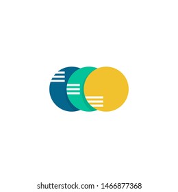 Vector Logo Three 3 Coin Money Token Circle Transforming, A Crypto Currency and Finance Technology Company