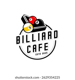 vector logo of three billiard balls in a triangle field