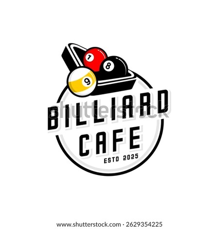 vector logo of three billiard balls in a triangle field