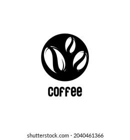 vector logo of three coffee beans in a circle