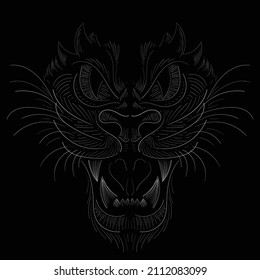 The Vector Logo Tiger for Tattoo or T-shirt Design or Outwear