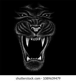 
The Vector logo tiger for T-shirt design or outwear.  Hunting style tiger background.