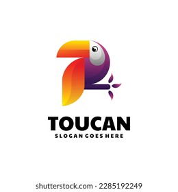 vector logo toucan gradient colorful