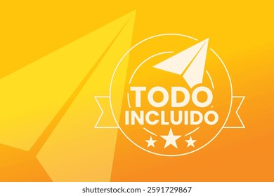 Vector logo for travel agencies for all-inclusive services in vibrant yellow colors