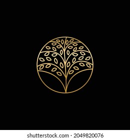 vector logo tree feminine design