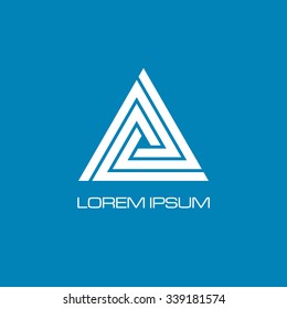 Vector Logo triangle composed by stripes.