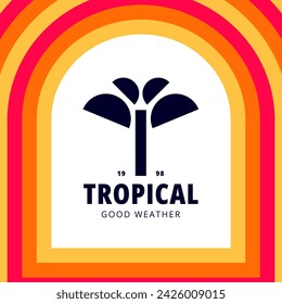 Vector Logo Tropical Vibes Good Weather
