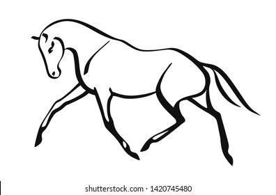 Vector logo of a trotting horse.