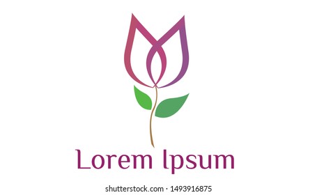 Vector Logo Tulip Flower Minimalis and Elegant