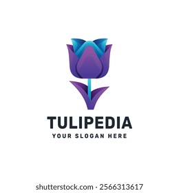 Vector Logo Tulip Gradient Colorful Illustration