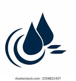 vector logo of two dark blue color oil or water drops, oil or water industry logo