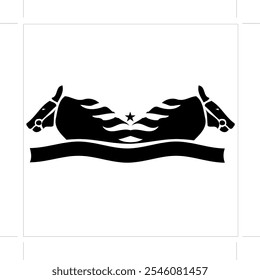 vector logo of two horse heads