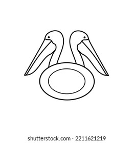 Vector logo of two pelican heads. Suitable as a corporate identity