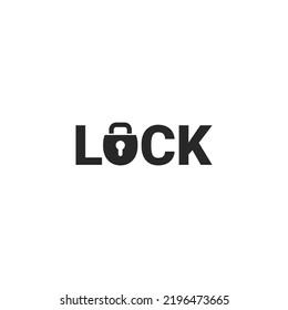 Vector Logo Typography Lock Typography Padlock Stock Vector (Royalty ...