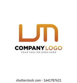 vector logo UM color brown combined with yellow