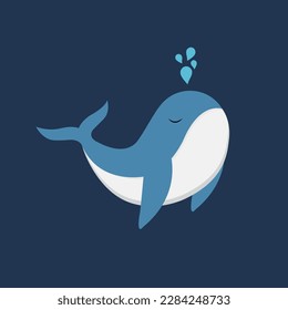 Logotipo del vector mundo submarino, ballena