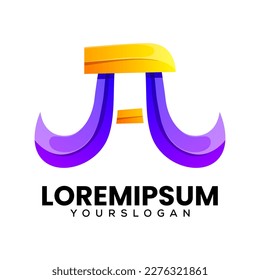 vector logo unique letter  A colorful gradient design illustration