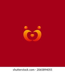 vector logo unity and love in the family in red