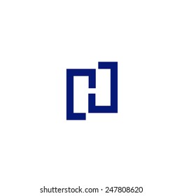 Vector logo with unusual blue letter H