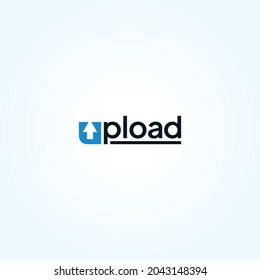 Vector logo with upload word in typography art style
