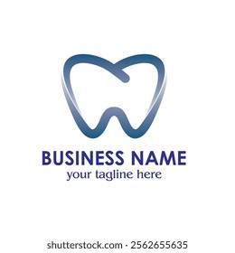 Vector logo using the letters M and W in the shape of a tooth, a logo suitable for dental clinics or those related to dental health.