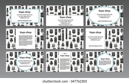 Vector logo for a vape store. Business card, Brochure, design vector template, business card. 
