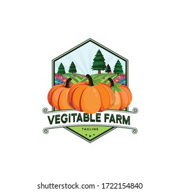 Vector logo for vegetable green farm without reference