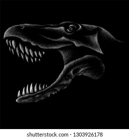 The Vector logo Velociraptor Rex for tattoo or T-shirt design or outwear.  Cute print style Velociraptor  background.