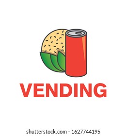 Vector logo of a vending machine with food