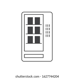 Vector logo of a vending machine with food