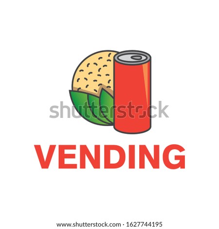 Vector logo of a vending machine with food