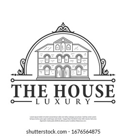 vector logo of a victorian style luxury home