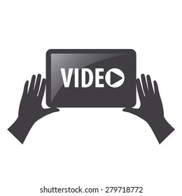 vector logo view video in the hands 
