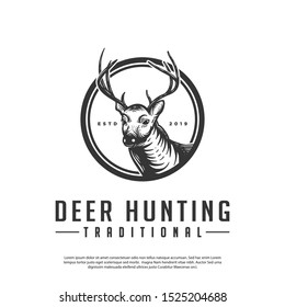 vector logo of vintage hipster deer