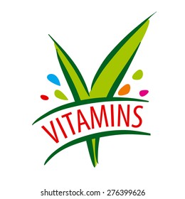 vector logo vitamins green leaves