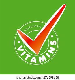 vector logo vitamins on green background