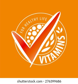 vector logo vitamins on orange background