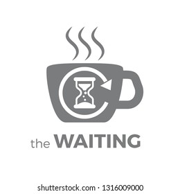Vector logo waiting concept, coffee break