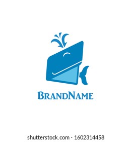 vector logo with a wallet in the form of a whale for decoration and design