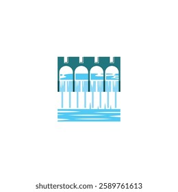 vector logo of water dam for brand identity