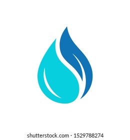 vector logo of water droplets and leaves