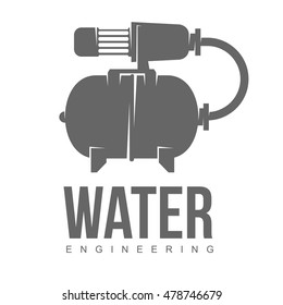 vector logo water, gas engineering, plumbing service. Web graphics, banners, advertisements, brochures, business templates. Isolated on a white background