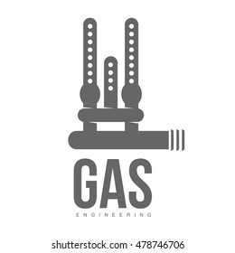 vector logo water, gas engineering, plumbing service. Web graphics, banners, advertisements, brochures, business templates. Isolated on a white background