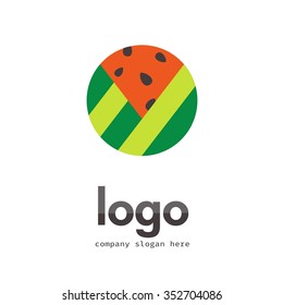 Vector logo watermelon. Natural delicious dessert sweet. Business icon for the company.
