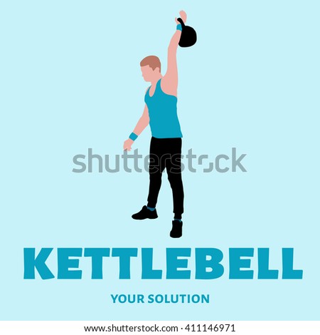 Vector logo weights. The athlete lifts a weight with one hand
